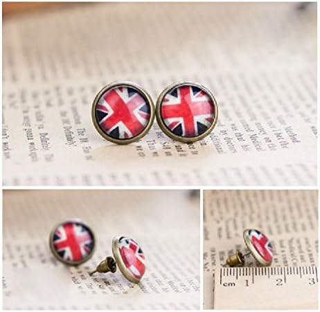 Fancy Nostalgia Retro Union Jack Flag Section Nickel-Free American Flag Hypoallergenic Earrings