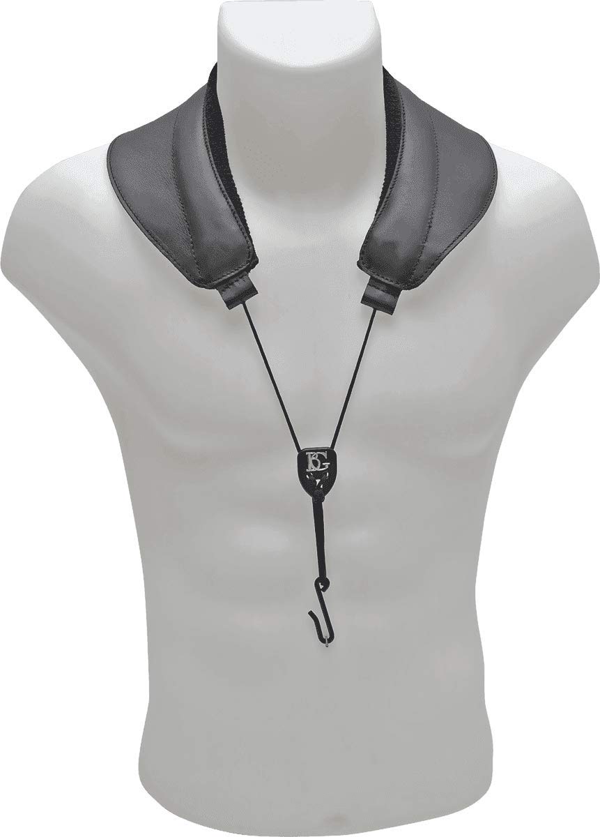 BG S70M Yoke Leather Brace Straps for Alto and Tenor Saxophone with Metal Hook