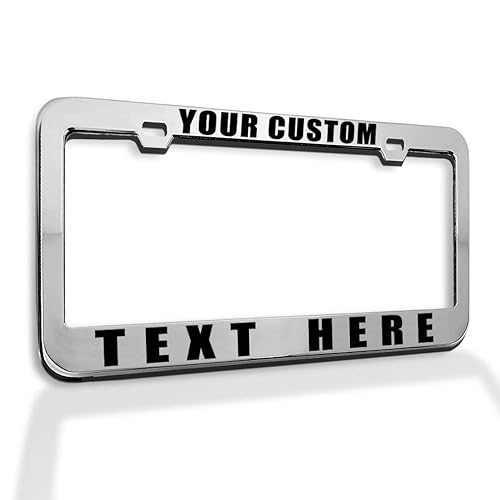Custom License Plate Frame - Personalized Aluminum Car Tag Holder With Your Text