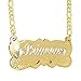 Personalized Name Necklace 18k Gold Plated herringbone necklace Customize any name necklace (Gold)