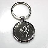 Decepticon Transformers New Keychain Key Tag Engraved Silver Tone Metal KEN-0027