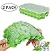 Ice Cube Trays with Lids,Jsdoin 2 Pack Food Grade Silica Gel Flexible 74 Ice Trays with Spill-Resistant Removable Lid,BPA Free Ice Cube Molds for Whiskey Storage,Cocktail,Beverages (Green&Green)