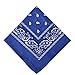 24 Pack Lightweight Cotton Handkerchiefs Square Bandanas Napkins,Blue