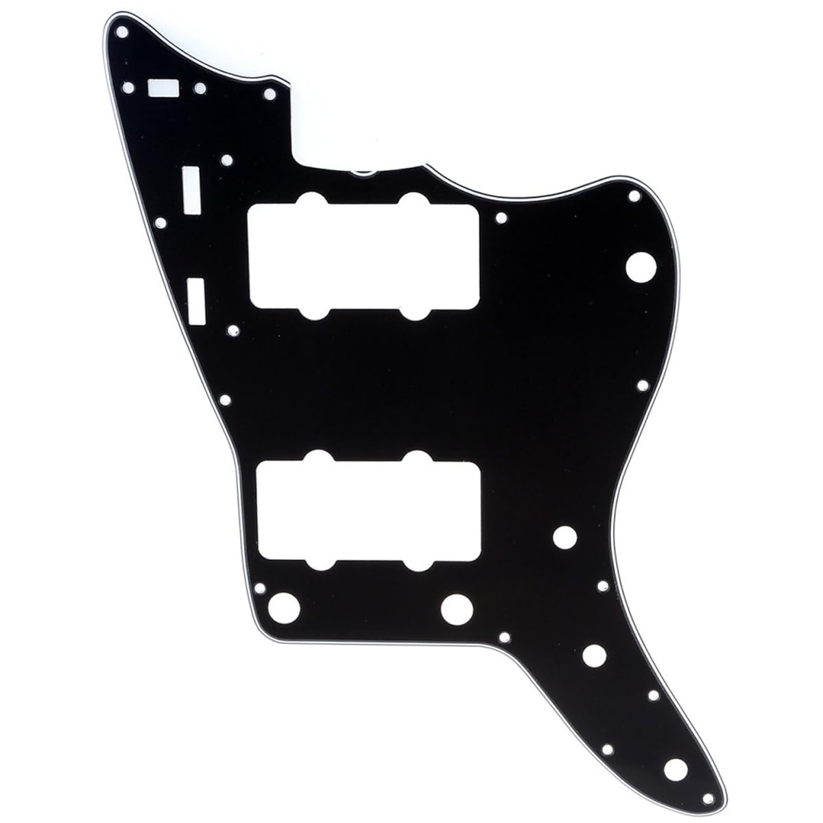 Musiclily Pro 13-Hole 65 60s Vintage Guitar Pickguard for Fender American Jazzmaster, 3Ply Black