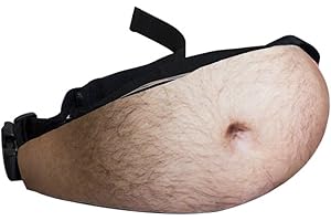 FANDICTO Funny White Elephant Gifts for Men Women Gag gifts Christmas Gift Exchange,Belly Fanny Pack Dad Bag Fake Beer Belly Waist Pack Unisex Waist Bag