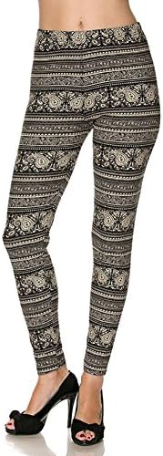 Premium Printed Leggings HUGE SELECTION (Plus Size) (Tribal Black &amp; Ivorish)