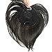 Namecute Top Wiglet Womens Top Hairpieces Clip in/on Hair Short Black Mix Brown Color Heat Resistant Synthetic Mix Human Hair Bang for Thinning Hair, Hair Loss ，Alopecia