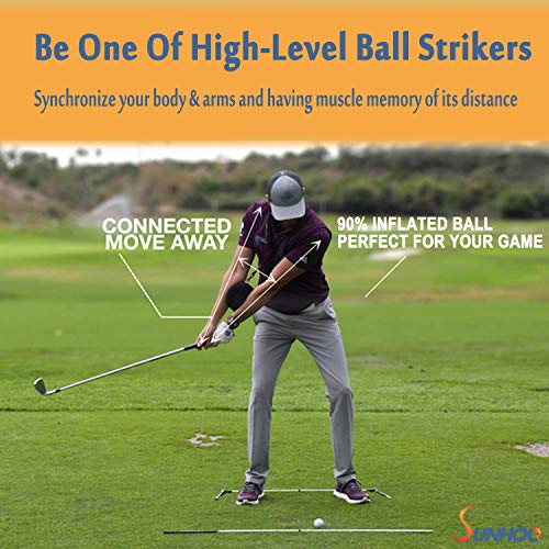 SUNHOO Golf Smart Ball, Swing Training Aids, Portable Intelligent Impact Ball, Inflatable Posture Correction Tool, Pump Included