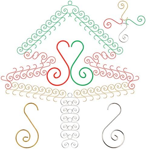 KAKOO Decoration Hooks, 100pcs Christmas S-Formed Hooks Decoration Hangers for Social gathering Christmas Balls Christmas Tree Ornament (Multicolor)