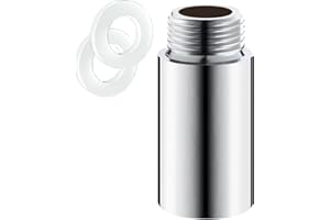 Tworider 2 Inch Length Shower Arm Extension,Handheld Stainless Steel Shower Head Extension Arm For Bathroom Accessories (Cast Pipe Fitting Coupler,Extended Shower Pipe)