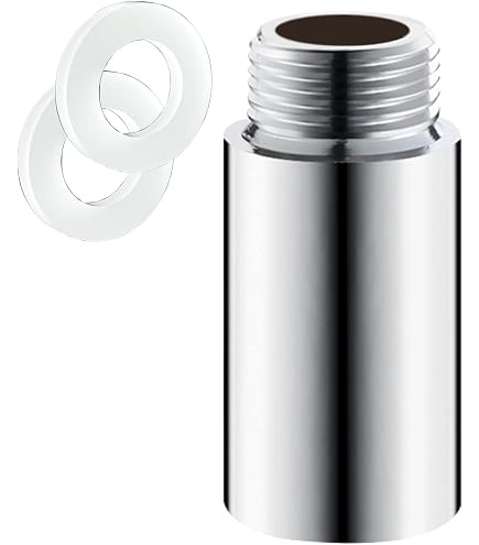 M METERXITY Shower Head Extension Arm – Stainless Steel G1/2 Male To Female Adapter With PTFE Tape, 1-Pack