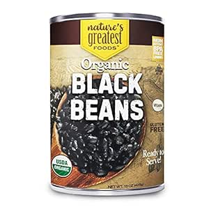 Organic Canned Black Beans - 12-Pack, 15 Ounce - Ready To Serve - GMO-Free, Kosher - Nature's Greatest Foods