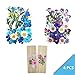 Set of 4 Packets Real Pressed Flowers Includes 2 DIY Flowers Wooden Bookmarks and 2 Dry Flowers Materials for Make Art & Craft (Purple and Blue)