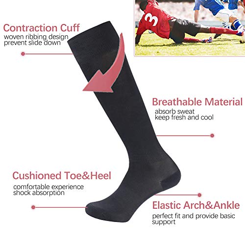 image for Getspor Football Socks, Women's Men's Athletic Knee High Performance T