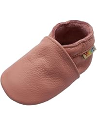 YALION Baby Boys Girls Shoes Crawling Slipper Toddler Infant Soft Leather First Walking Moccs(Pink-A1,6-12 Months)