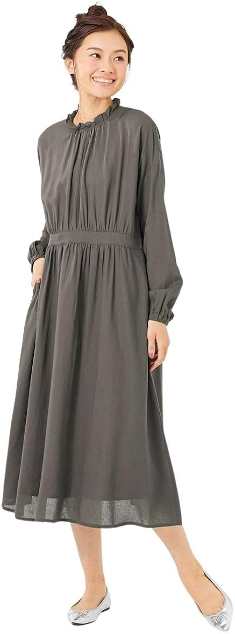 Amazon ワンピース Nissen ニッセン 大きいサイズ レーヨン混ふんわりロング丈ワンピース オトナスマイル ワンピース チュニック 通販