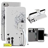 iPhone 5s Case,5s Cover,Flip PU Leather Wallet Premium Case Cover By Shimu Fit for iPhone 5s Dandelion