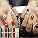 WOKOTO 6 Sheets Adhesive Nail Art Polish Wraps Stickers Tips With 1Pcs Nail File Christmas Halloween Manicure Decal Kits