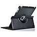 Uvital PU Leather 360 Degree Rotating Multi-angle Stand Folio mart Wake Up Sleep Case for iPad 2/3/4 - Black