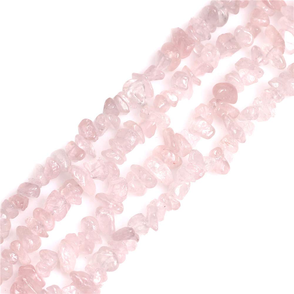 GEM-Inside Rose Quartz Chips 5-8mm Gemstone Semi Precious for Jewellery Making 34" per Strand — image 1