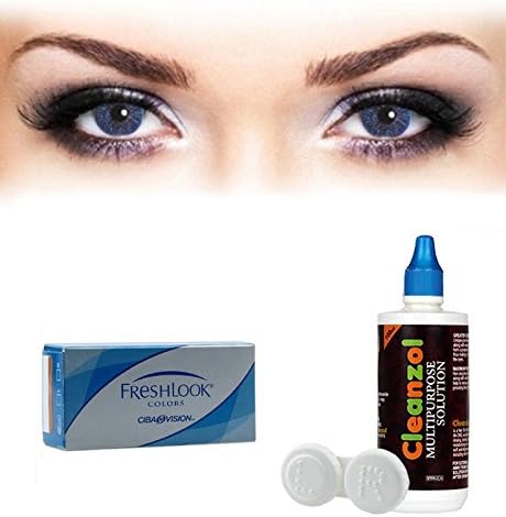 Freshlook Colors Contact Lens with LensCareKit- 2 Pieces (-0.00,Sapphire Blue)