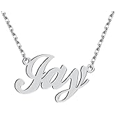 Dancing Wolf Silver Jay Name Necklace Initial Charm Nameplate Necklaces for Womens Birthday Friendship Jewelry Stainless Steel