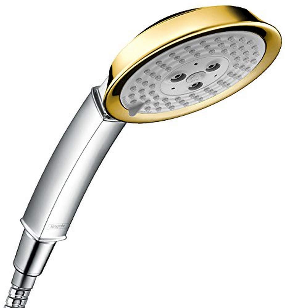 hansgrohe Raindance Classic 100 Air Hand Shower, 3 Sprays, chrome/gold-optic