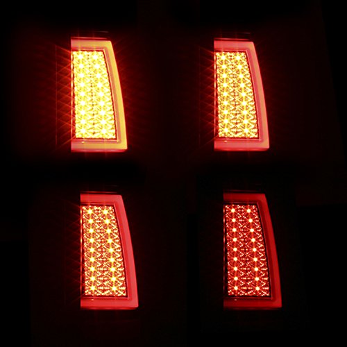 For 2003-2006 Chevy Silverado/GMC Sierra Smoked Fiber-Optic-Tube LED Tail Lights + LED 3rd Brake Lamp 2004 2005
