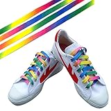 Polyester Rainbow Color Shoelaces Shoe Laces Tie for Casual Sport Athletic Shoes