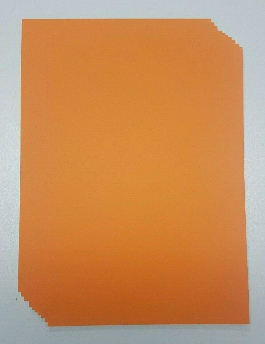 A4 Orange Card Stock x 10 Sheets, 240gsm (297mm x 210mm) - Stella Crafts