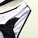 Women Cross Colorblock Padded Push up Halter Bikini Swimsuit (M)