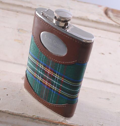 Green Plaid 8 Oz Flask by JDS