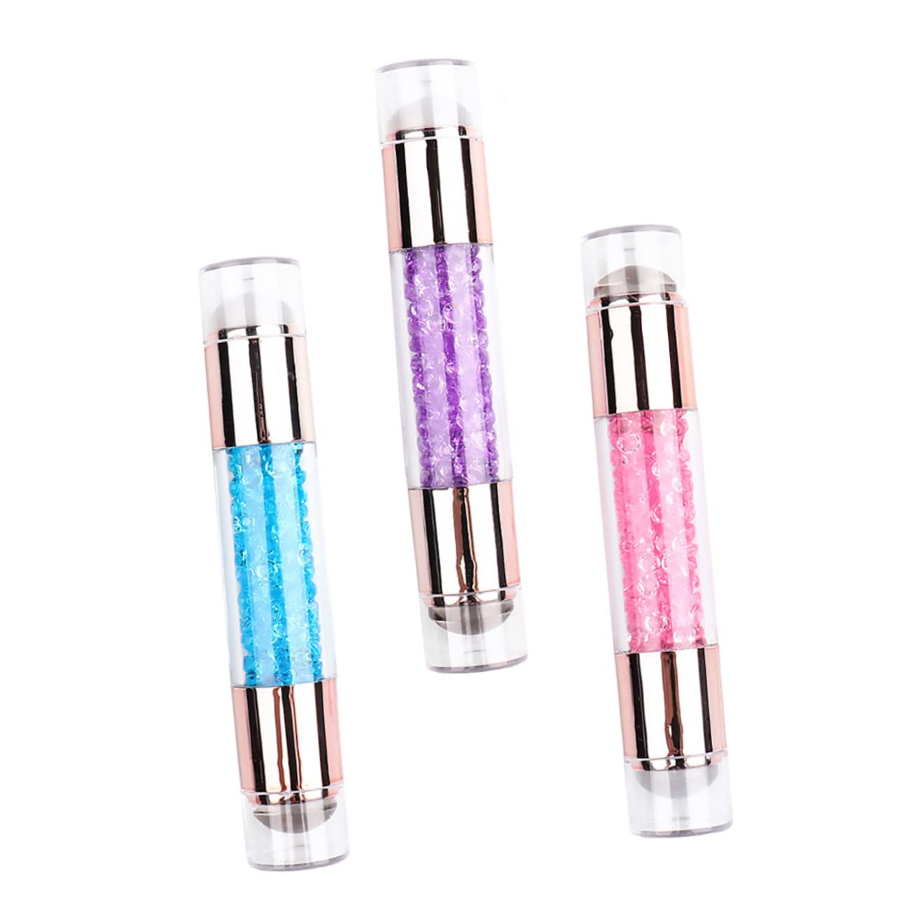 FOMIYES 3pcs Double Head Nail Template Nail Silicone Stamper Jelly Stamper for Nails Nail Jelly Stamper Manicure Supplies Rubber Nail Stamper Manicure Stamp Manicure Pen Nail Stamper Kit