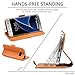 Galaxy S7 Edge Case, S7 Edge Case, SHIELDON Genuine Leather Wallet Case [Magnetic Closure] Flip Cover Folio Case with Card Slots & Stand Compatible with Galaxy S7 Edge - Brown