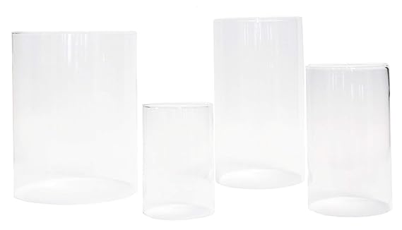 Varia Living Glaszylinder ohne Boden für Windlicht Ersatzglas | für draußen und innen | offenes Glasrohr Groß | Durchmesser 1