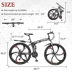 Max4out Folding Bikes Mountain Bike with High
