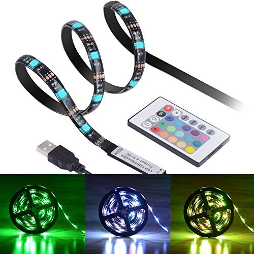 Boomile LED TV Backlight, USB LED Strip Lights 6.56ft 2M 5050 RGB Light Strips Kit Bias Lighting with Remote Control for HDTV, Flat Screen TV Accessories Desktop Monitors PC, Multi Color