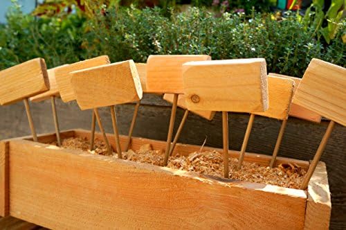 Timberlane Gardens Cedar Plant Labels Markers, Fairy Signs Set of 12 Herb Vegetable Gift for Gardener Bamboo