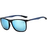 ZENOTTIC Square Polarized Sunglasses for Men Ultralight Carbon Fiber Sun Glasses Driving Fishing Golf Sports UV400 Protection