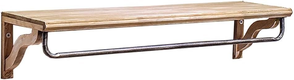 FKhanger Estantería de Madera con Barra para Ropa, Estante para Ropa de