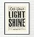 Let Your Light Shine, Matthew 5:16, Christian Art Print, Unframed, Vintage Bible Page Verse Scripture Wall and Home Decor Poster, Inspirational Gift, 8x10 Inches