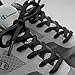 Miscly 3 Pairs Oval Athletic Shoelaces 1/4″ Thick (45″, Black)