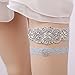 OURIZE Wedding Garters for Bride Lace Garter Belt Bridal Garter Set with Rhinestones (Blue)