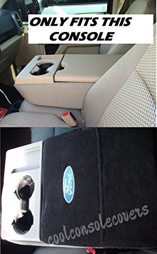 2000 - 2016 FORD F150 F250 Truck Black TOWEL Auto Center Armrest with Embroidered Ford Logo COVER MUST LOOK LIKE THE ONE IN THE PICTURE