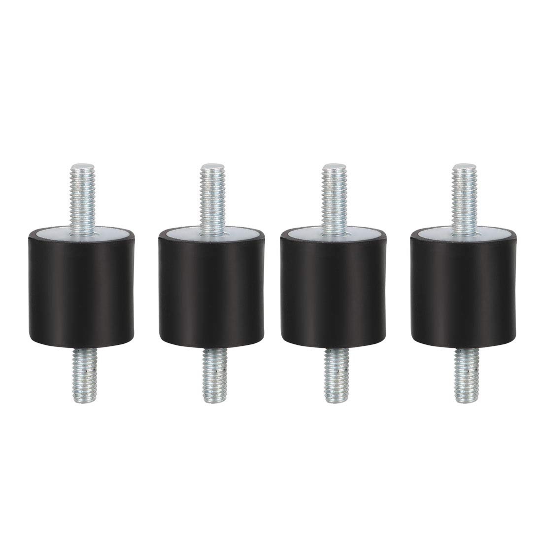 sourcing map 20 x 20mm Rubber Mounts,Vibration Isolators,Shock Absorber with M5 x 13mm Studs 4pcs