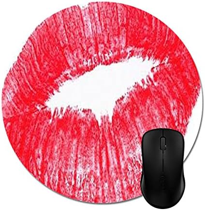 Starings Round Mousepads Series Of Big Red Lips Mouse Mat