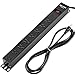 BESTTEN 1U PDU with 8 Outlets and 9FT Cord, Heavy Duty Metal Power Strip with Surge Protector (900 Joules), 15A/125V/1875W, 19-inch Server Rack Mount Power Distribution Unit, ETL Listed Black
