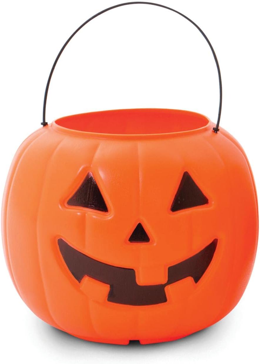 Candles & Holders - Halloween Pumpkin Jack O' Lantern Candy Bucket (Orange)