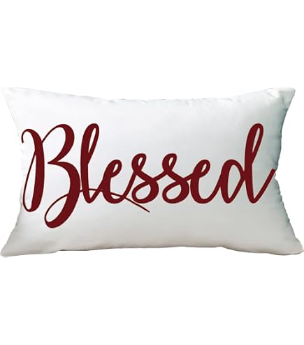 Ramirar Set Of 2 Merry Christmas Pillow Covers - Wine Red 'Believe' Inspirational Lumbar (12x20 In)