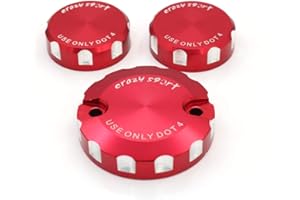 crazy sport Brake Clutch Fluid Reservoir Cover Fits For DUCATI V2 V4 Panigale 959 1299 1199 Monster 1100/S EVO 1200/S/R 1198 1098 848 Hypermotard 1100 Master Cylinder Cap Motorcycle (Red)